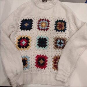 Vintage Granny Square Crewneck Sweater